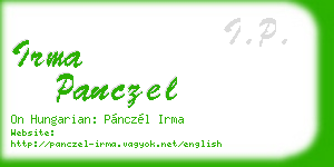 irma panczel business card